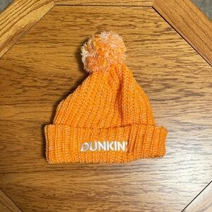 *DUNKIN'* Orange x White Knitted Fashion Pom Hat